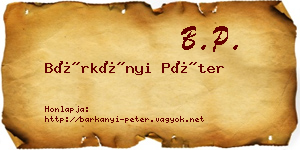 Bárkányi Péter névjegykártya